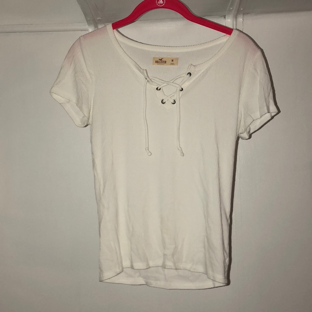 White cross neck t-shirt